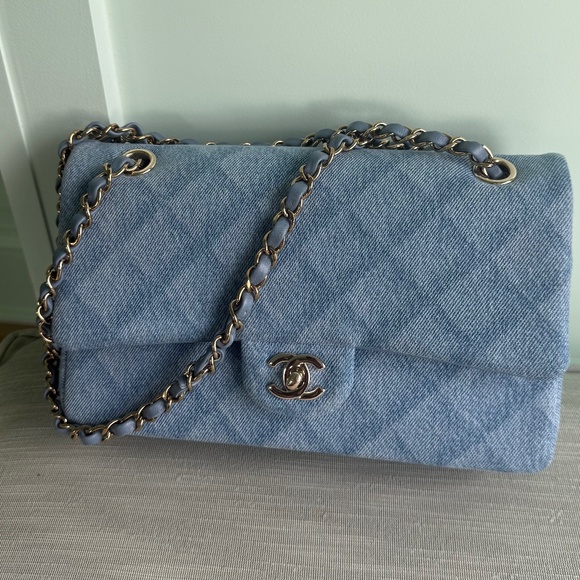 CHANEL Handbags - Chanel denim classic flap medium